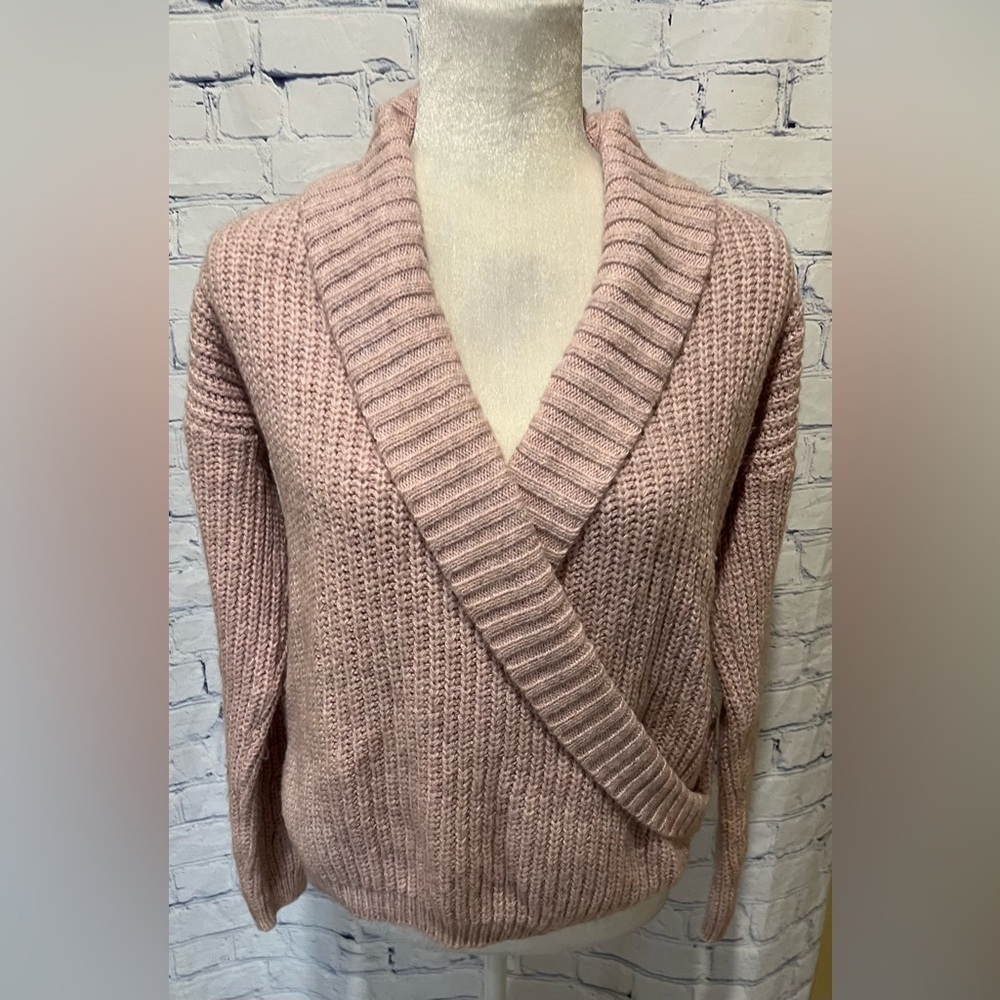 Urban Outfitters Kimchi Blue Light Pink Wrap Sweater Sz Medium